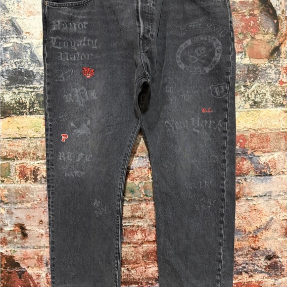 Polo by Ralph Lauren Relaxed Fit Black Jeans embroidered stitching - Picture 2 of 9